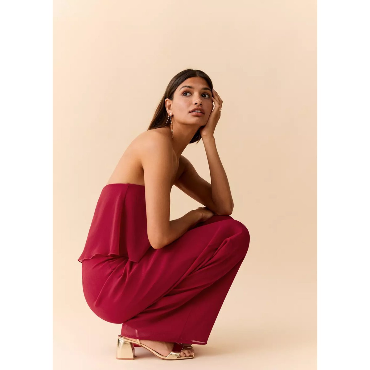 Combinaison bustier rouge, MANGO TEEN