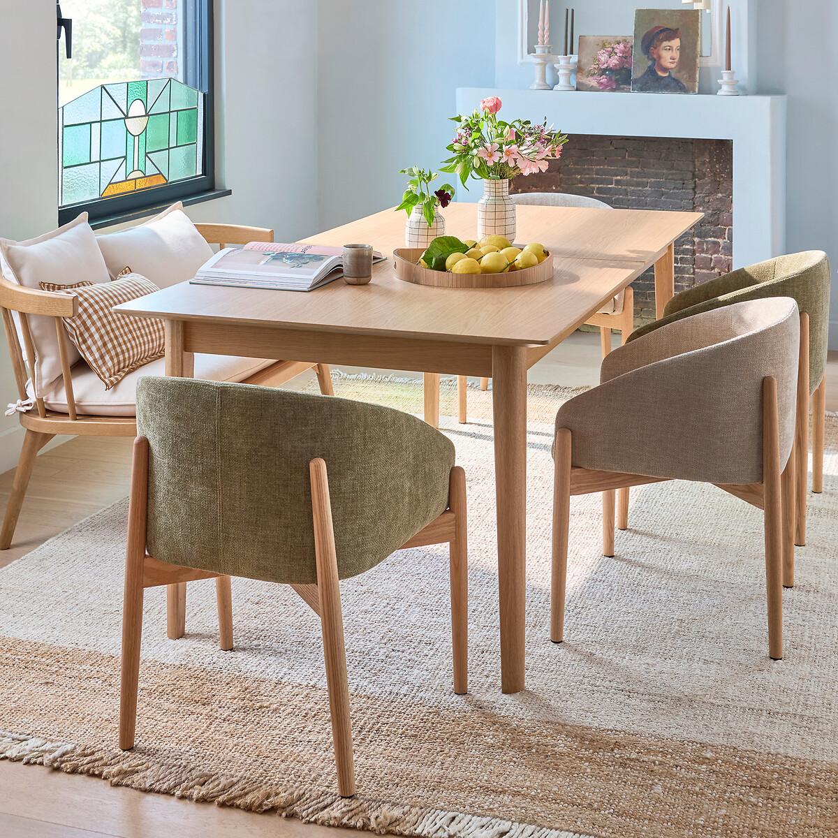 Sillón de comedor en tejido texturizado, Beca verde, LA REDOUTE INTERIEURS
