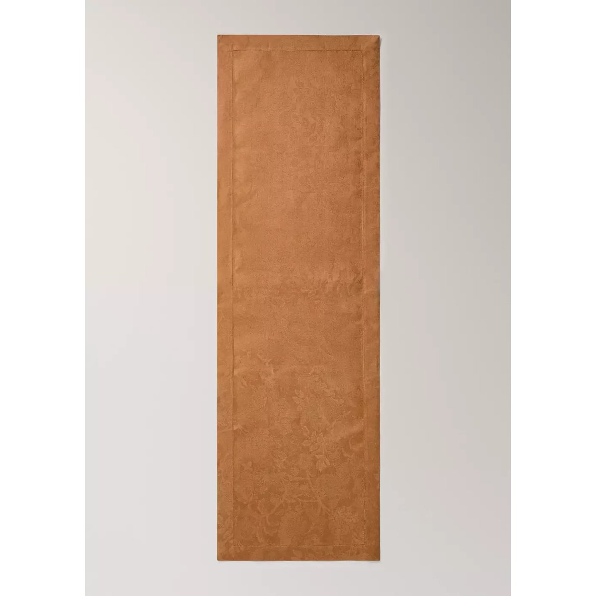 Chemin de table 100 % lin imprimé floral marron moyen, MANGO HOME