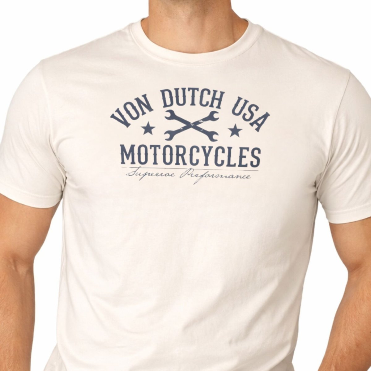 T-shirt en coton LOG beige/noir, VON DUTCH