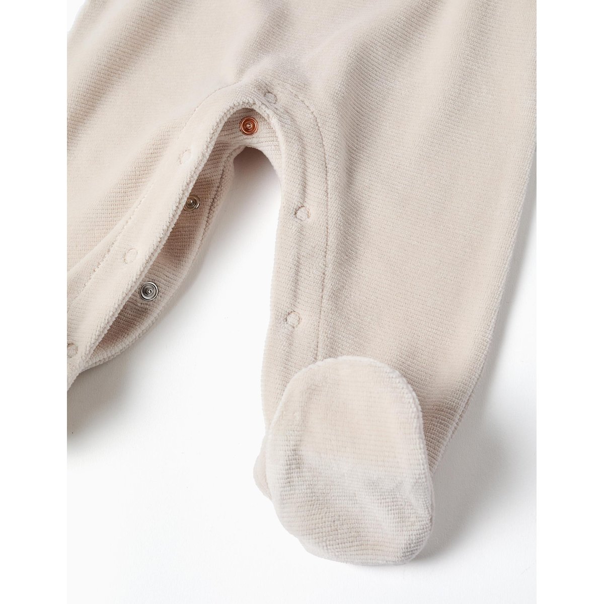 Ensemble body en coton + salopette en velours gris clair, ZIPPY