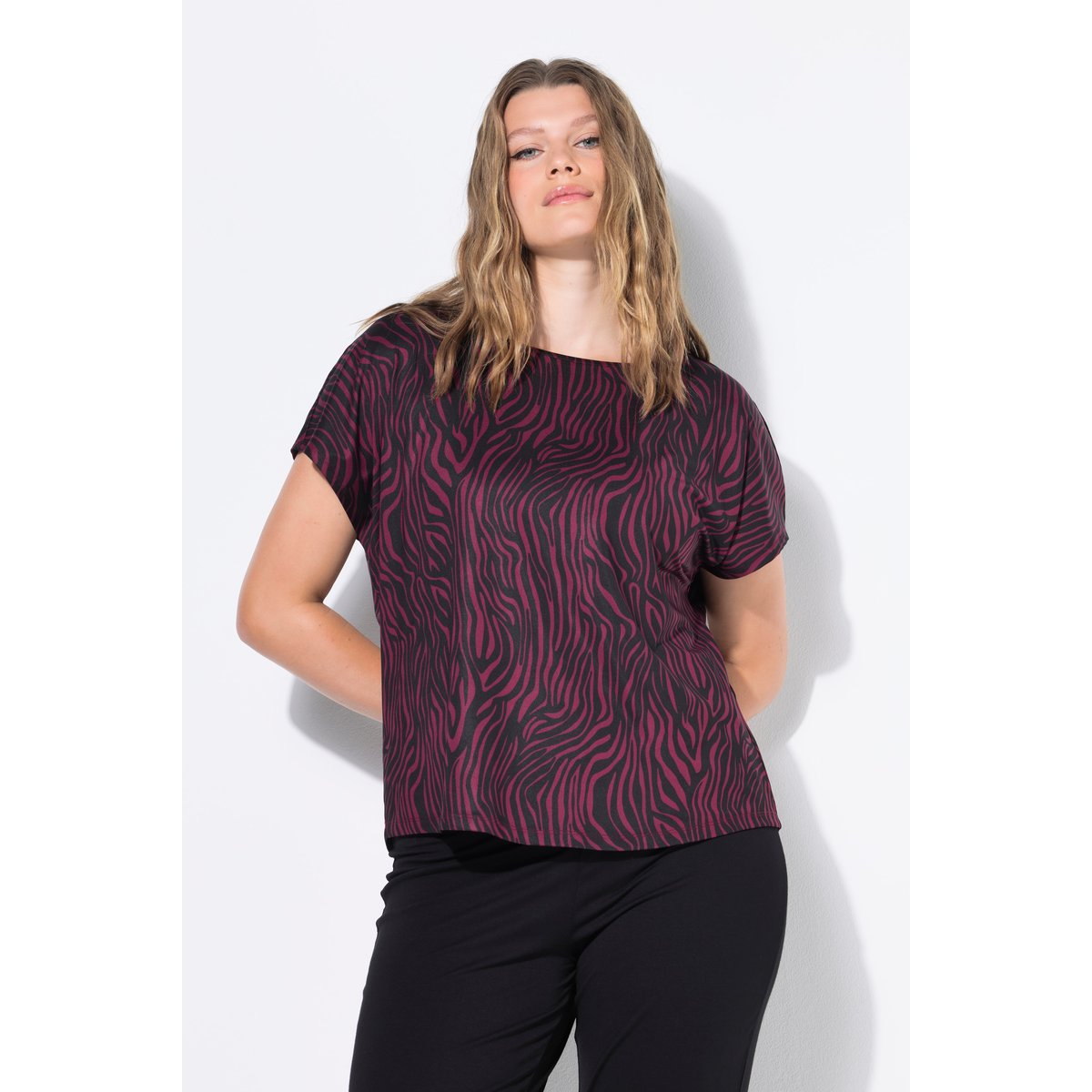 Débardeur de sport oversize à imprimé zébré rouge vin, STUDIO UNTOLD