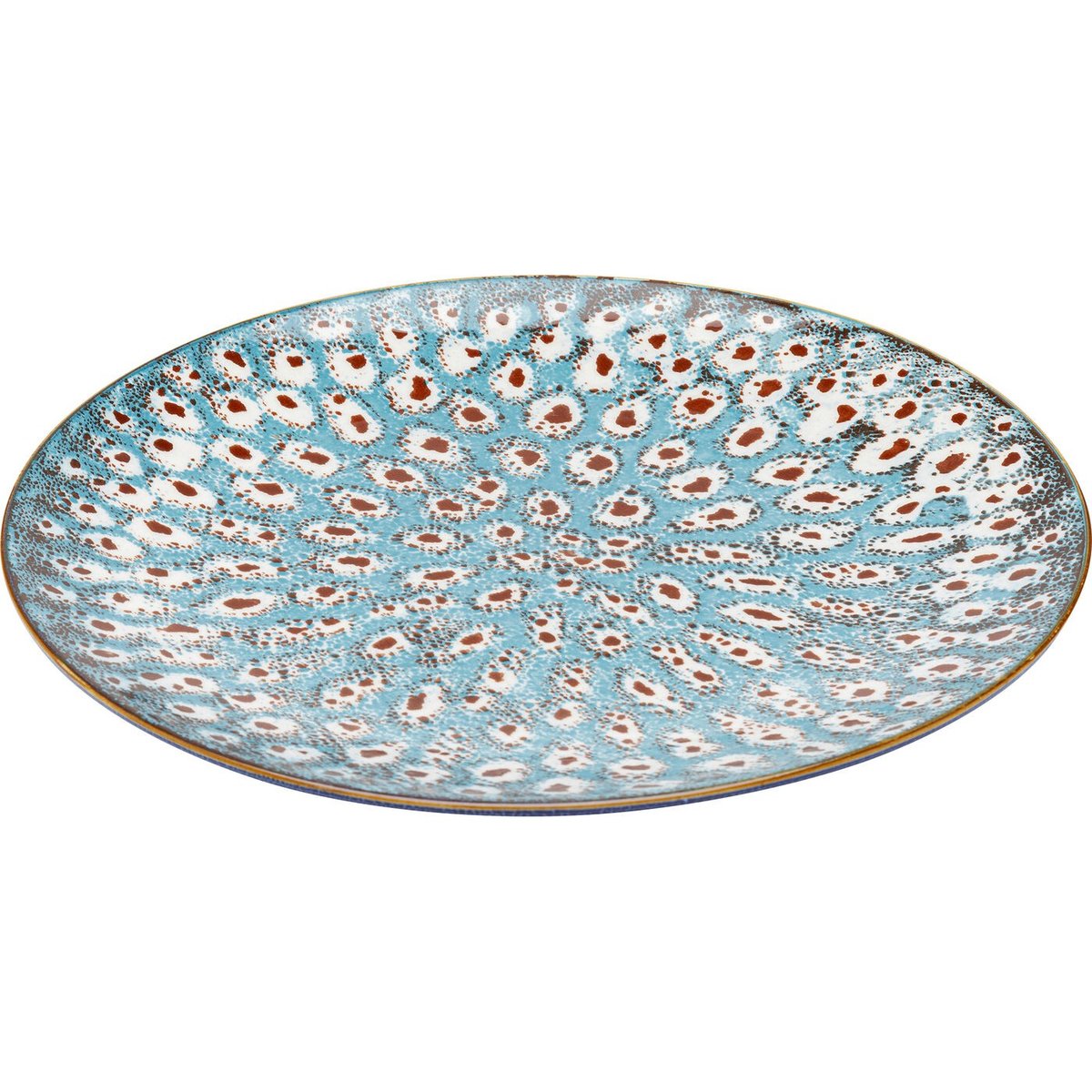 Lot de 4 assiettes plates en porcelaine, GIOIA bleu, KARE DESIGN