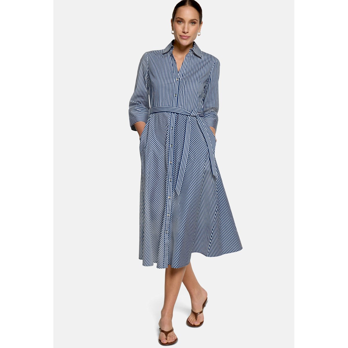 Robe-chemisier à manches 3/4 dark blue/white, ZERO