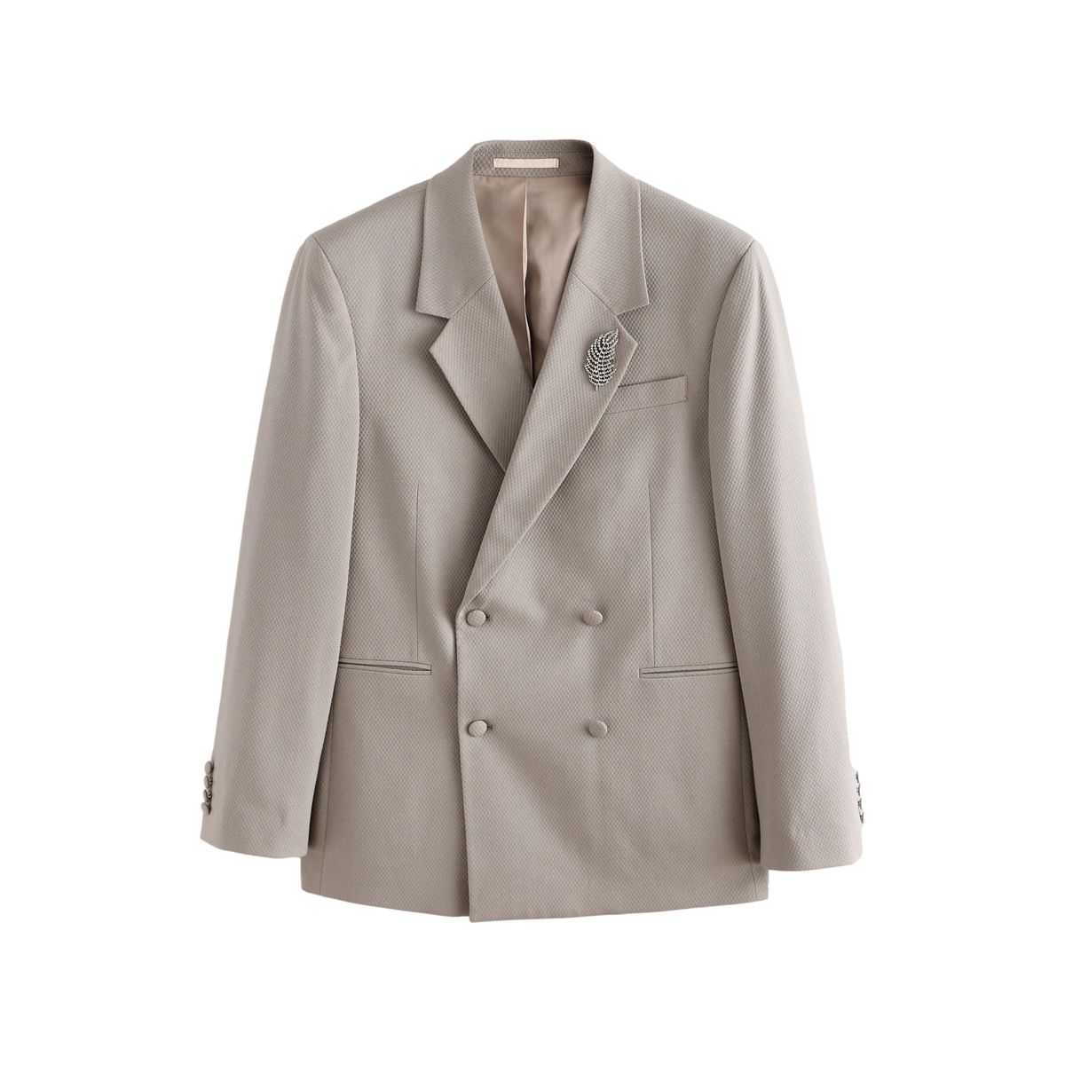 Veste de costume croisée avec broche gris, NEXT