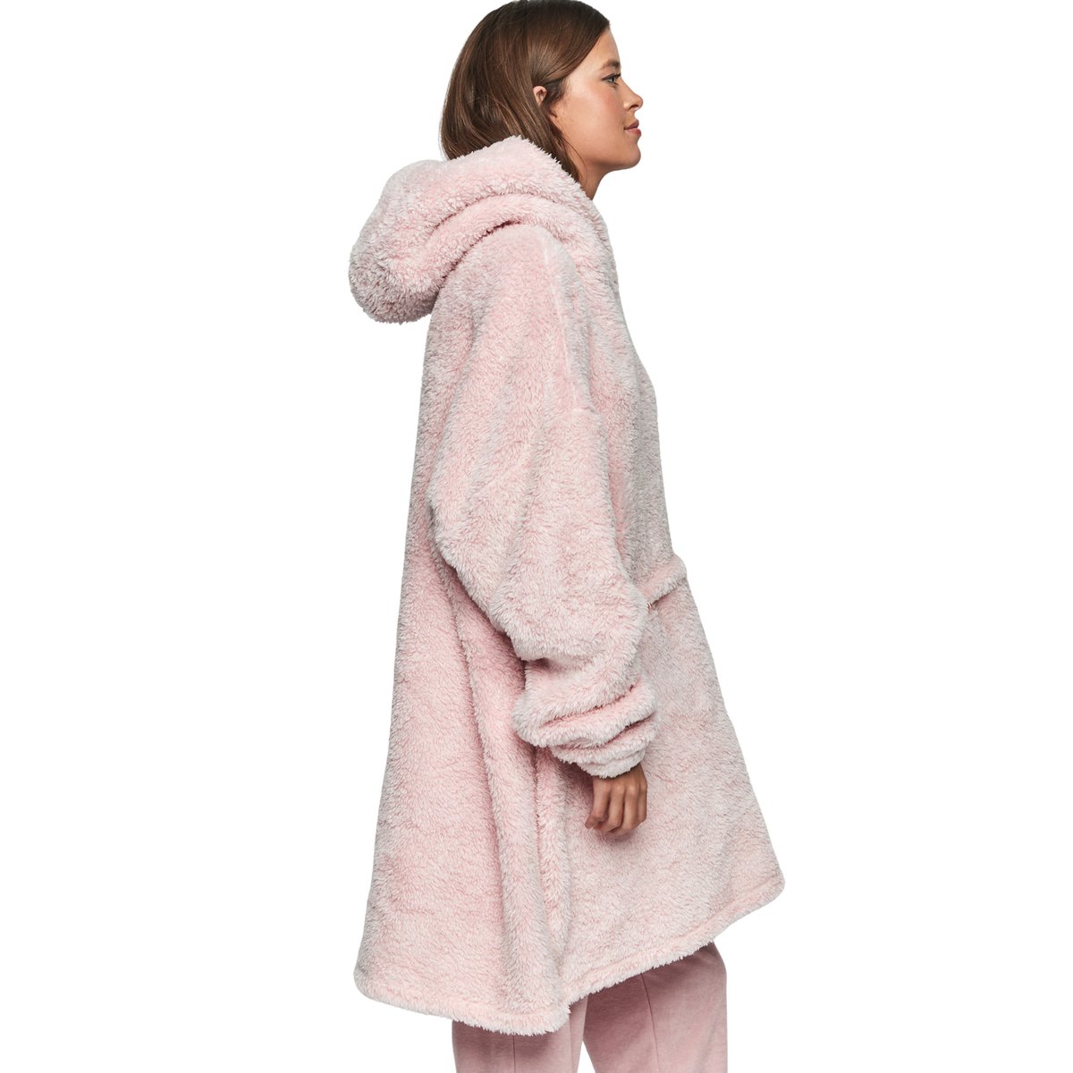 Ensemble sweatshirt poncho à capuche et coussin PC1 STYLE ADD rose, SELMARK