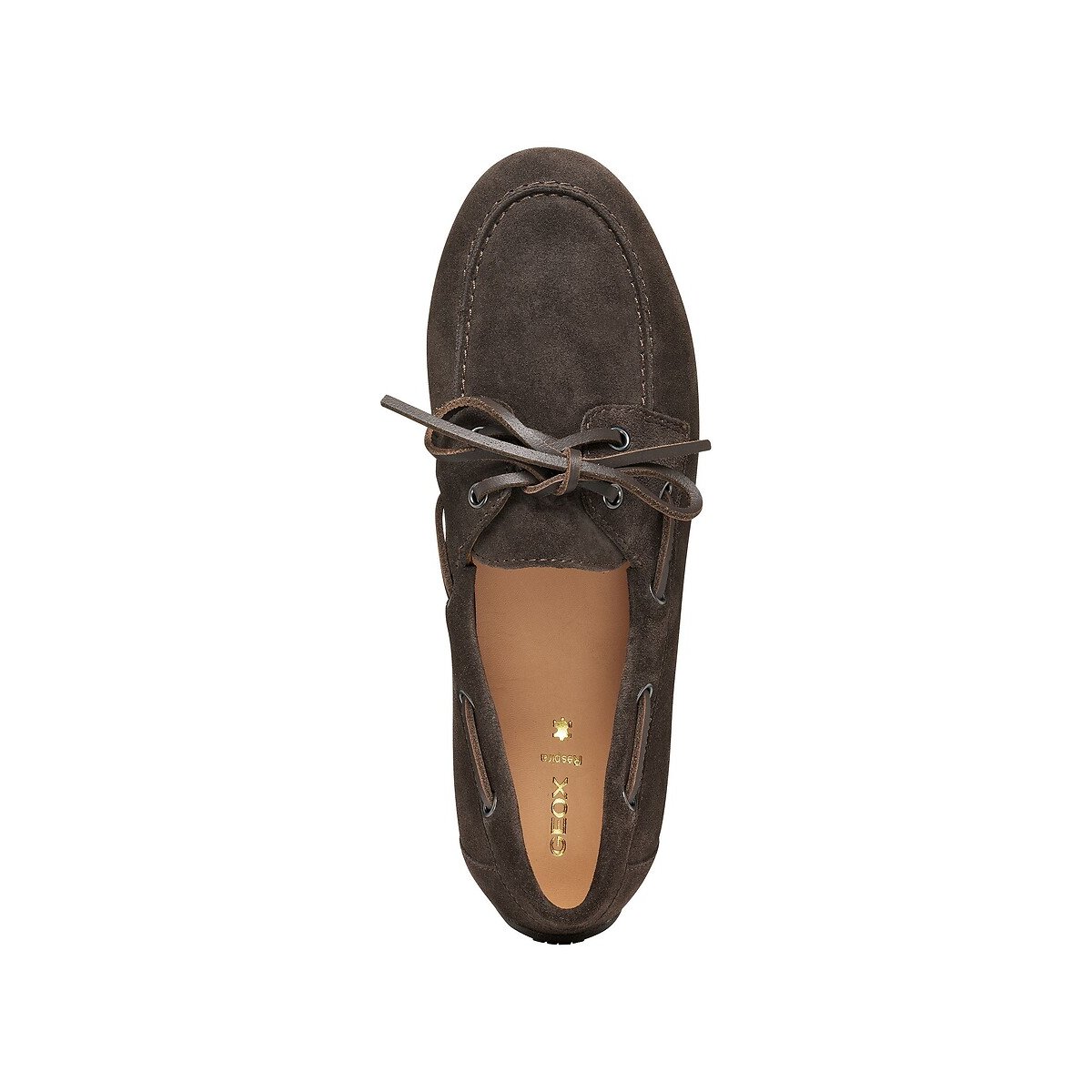 Chaussures bateau en cuir suédé, ADDISSE marron chocolat, GEOX