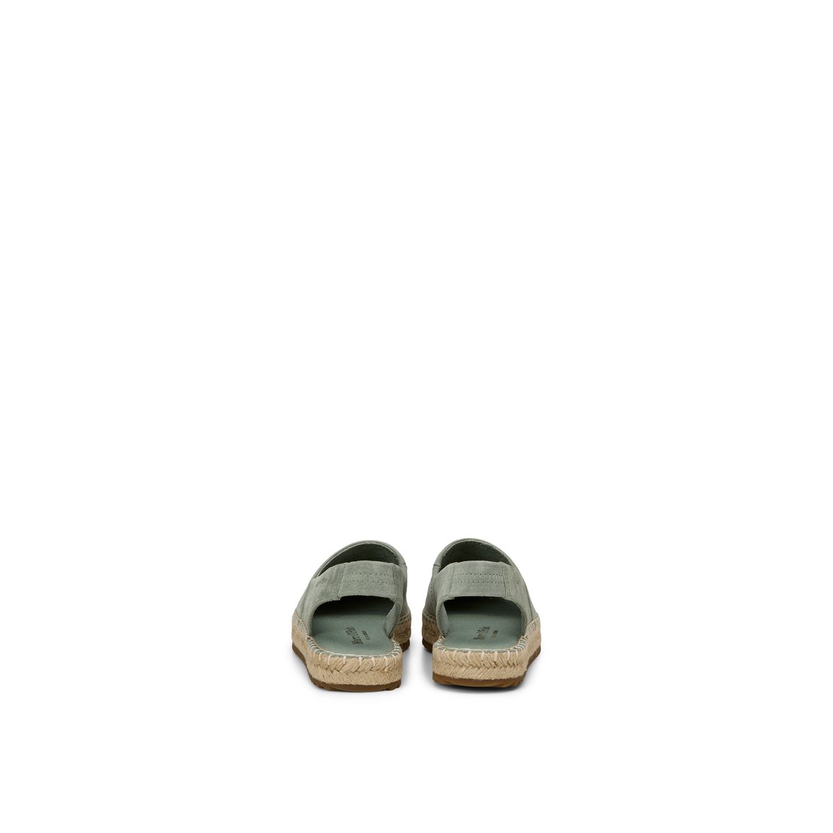 Espadrilles slingback modèle Gem en cuir de chèvre suédé vert clair, MARC O'POLO