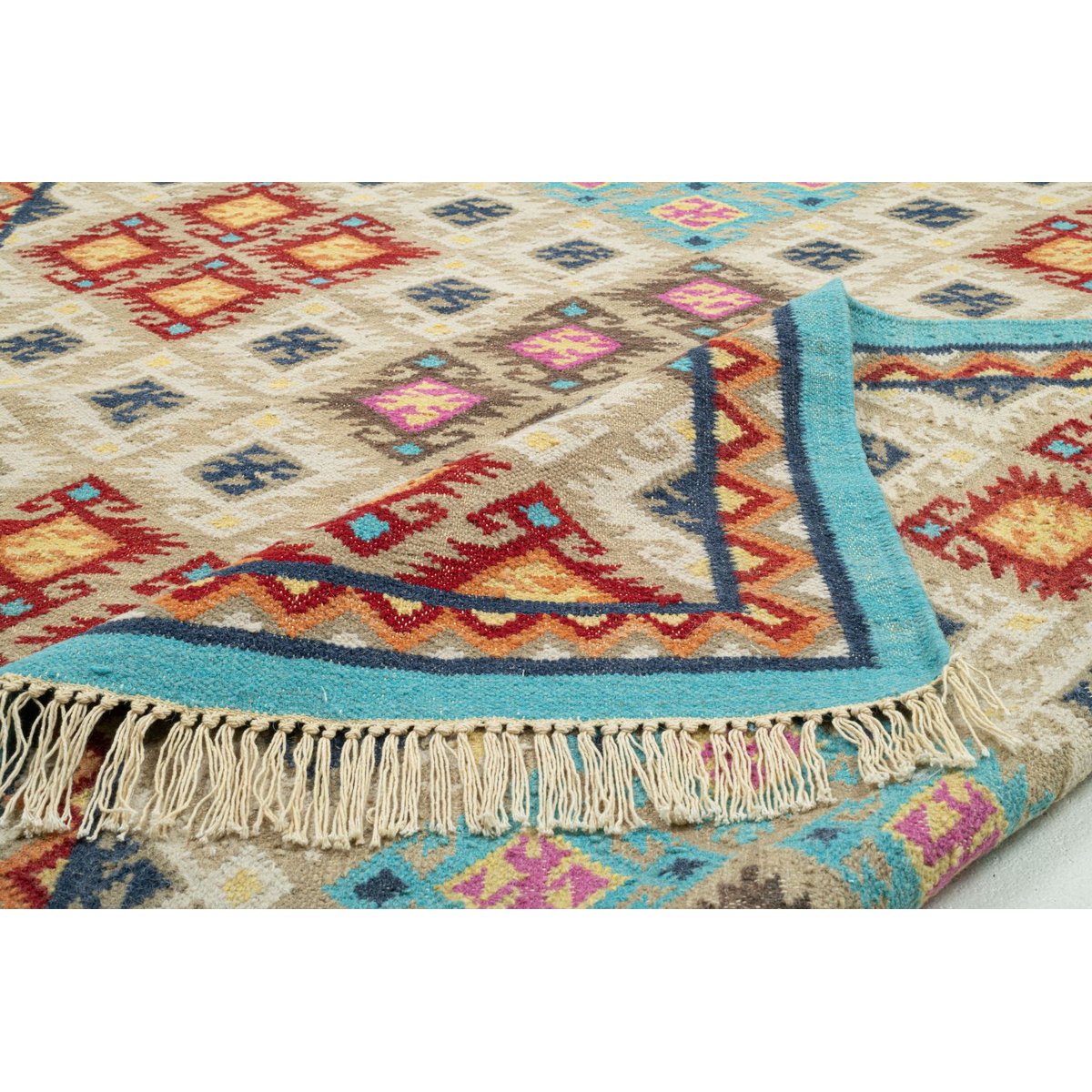 Tapis Kilim tissé main aux couleurs vives - Kelim Royal multicolore, THEKO