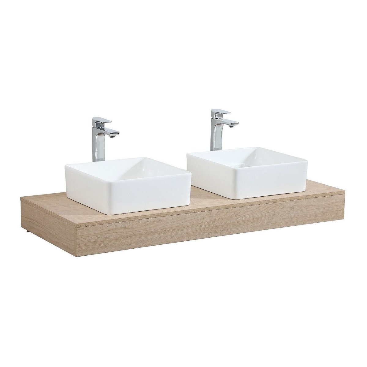 Plan de toilette épai double vasque WILL décor chêne, MOB IN