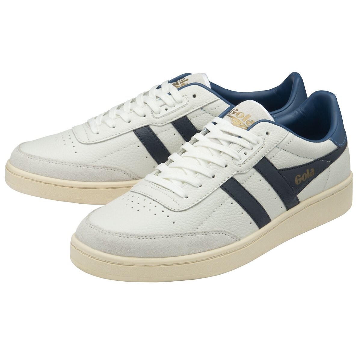 Baskets Contact Leather blanc/bleu marine, GOLA