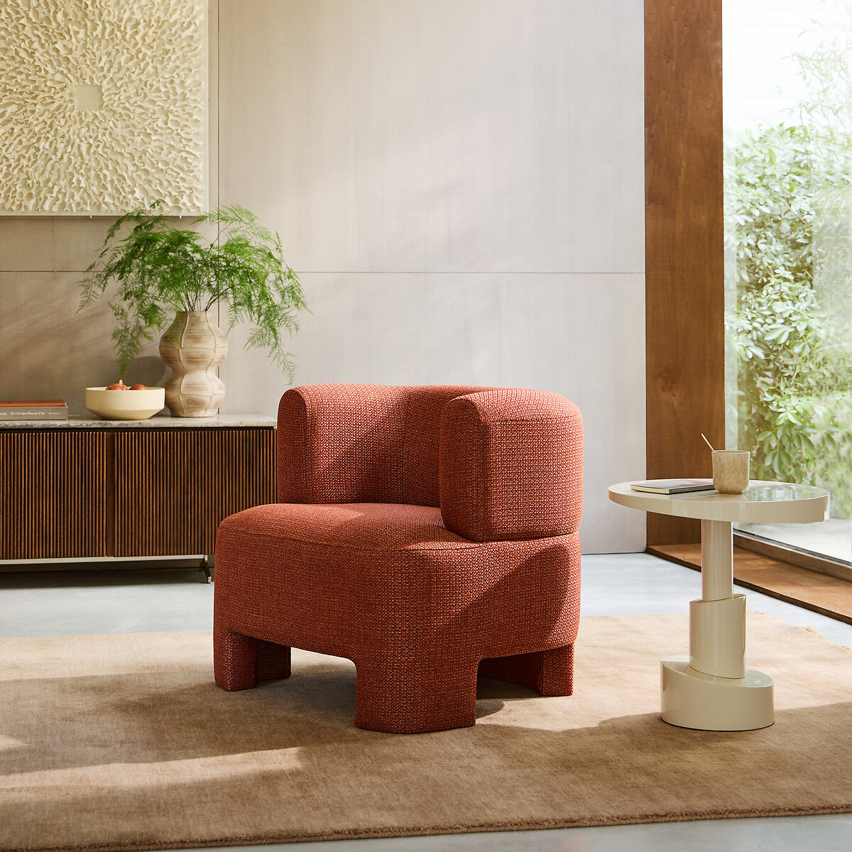 Fauteuil petit modèle polypropylène texturé Darrel tomette, AM.PM