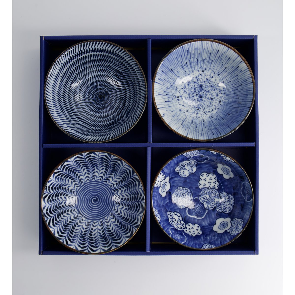 Coffret de 4 bols tayo bleu et blanc, TOKYO DESIGN STUDIO