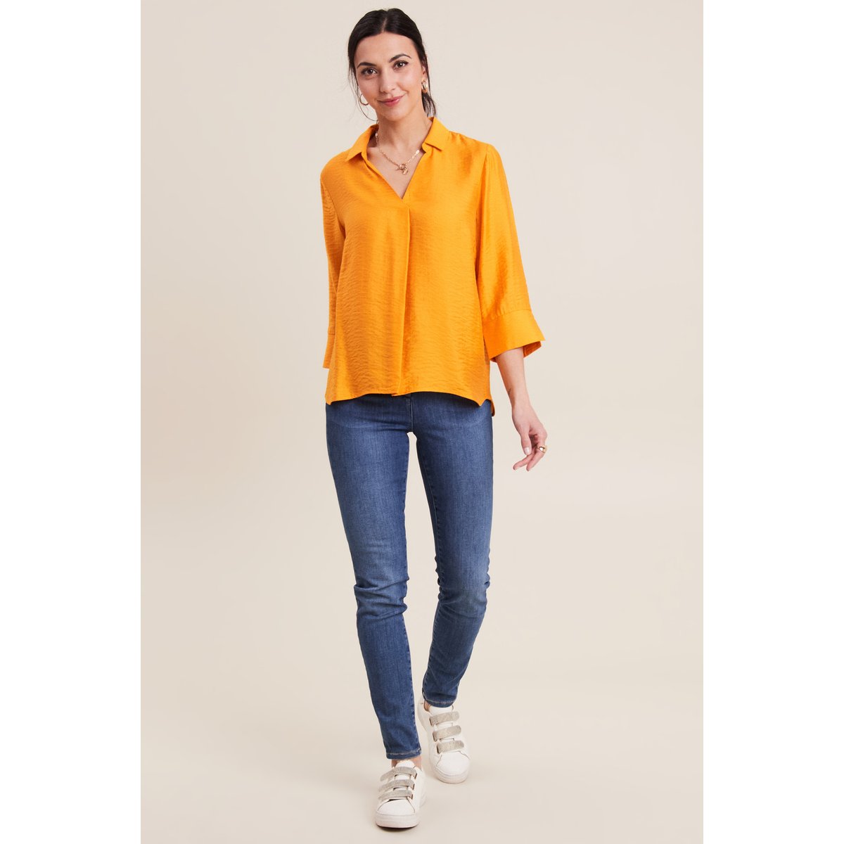 Blouse manches 3/4 jaune moutarde, BREAL