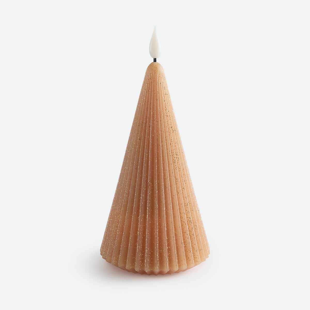 Bougie LED forme sapin, en cire pailletée, hauteur 19 cm, CASPAR moka, LA REDOUTE INTERIEURS