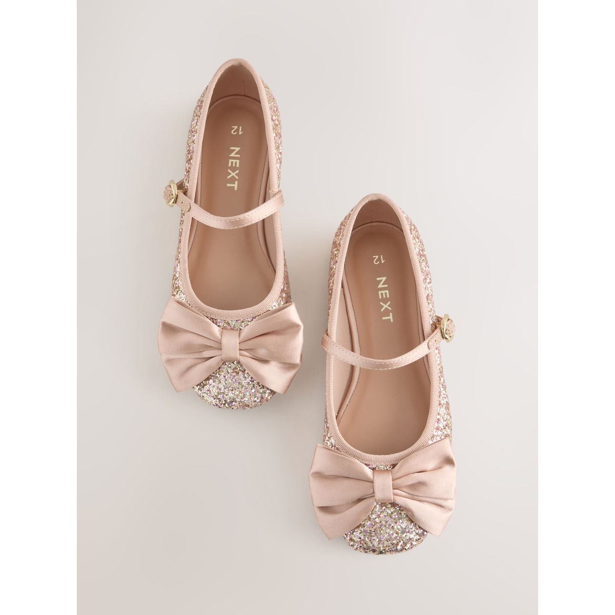 Chaussures avec nœud mary jane or rose, NEXT
