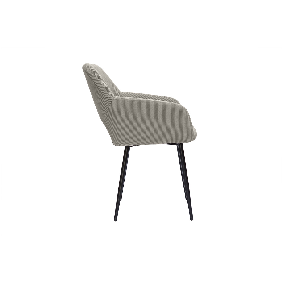 Chaises design pieds métal noir (lot de 2) LAURETTE taupe, MILIBOO