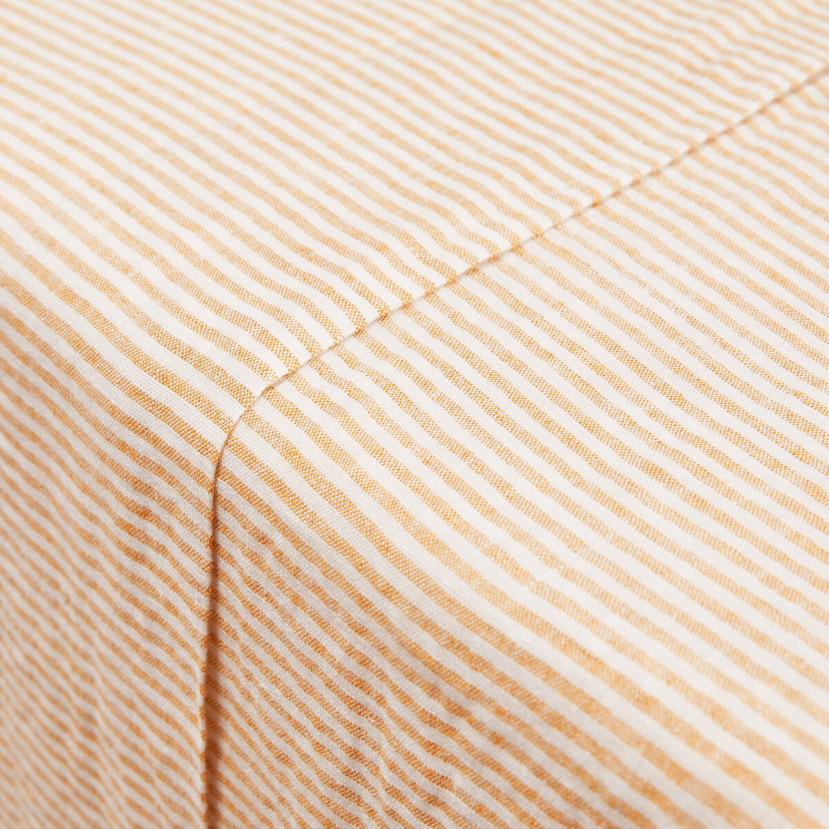 Drap plat rayé lin lavé, Limona rayé jaune, LA REDOUTE INTERIEURS