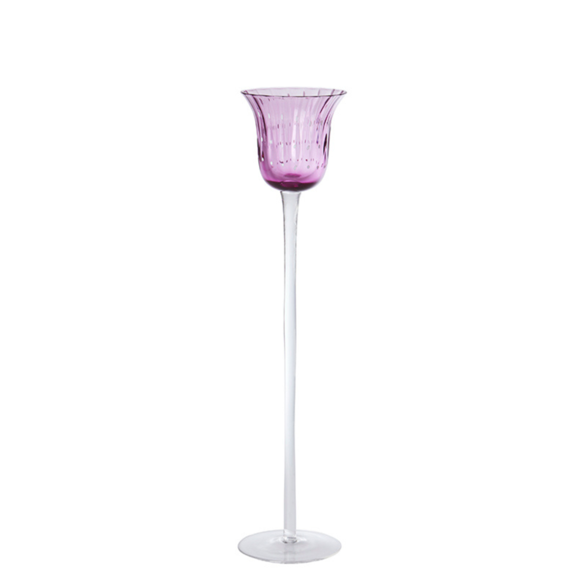 Photophore décoratif en verre soufflé H35 NOËL mauve, SIA DECO