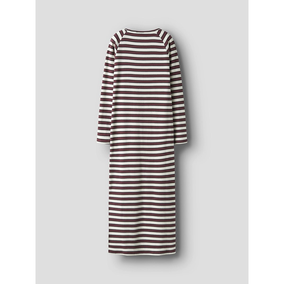 Robe longue fleurie rayé bordeaux/blanc, NAME IT