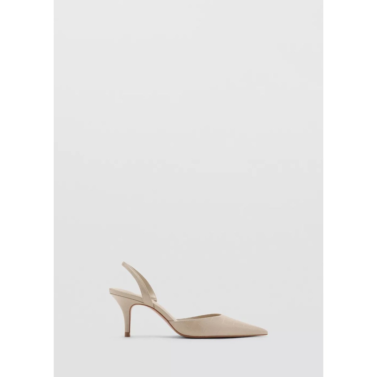 Chaussure à talon avec bout en amande écru, MANGO