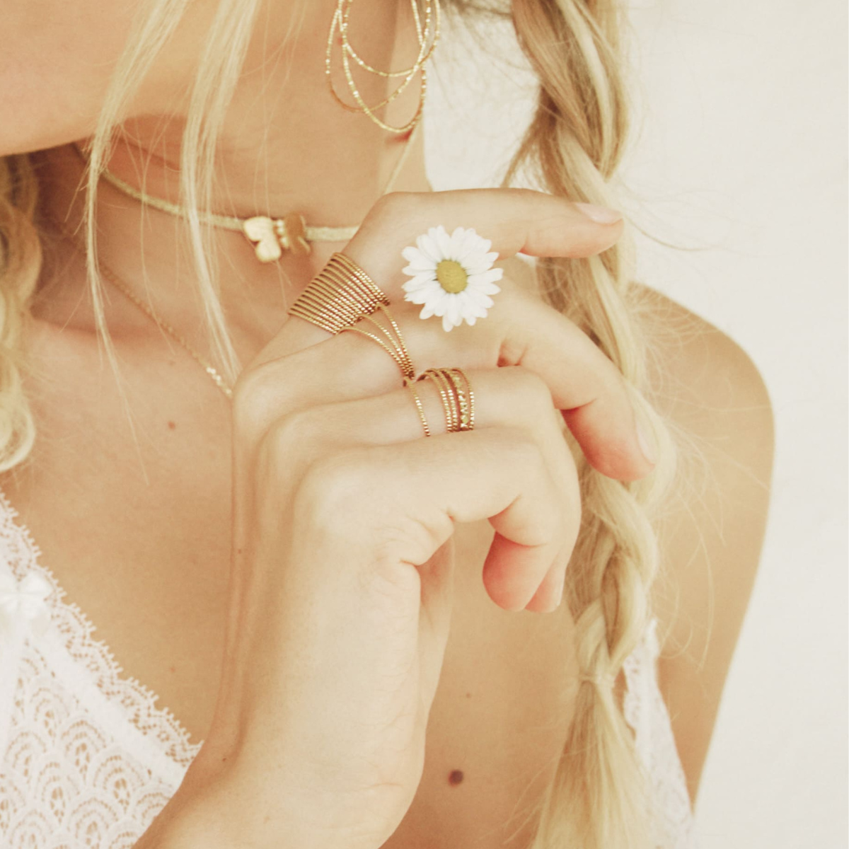 Bague plaquée or - n°11 or, CAROLINE NAJMAN