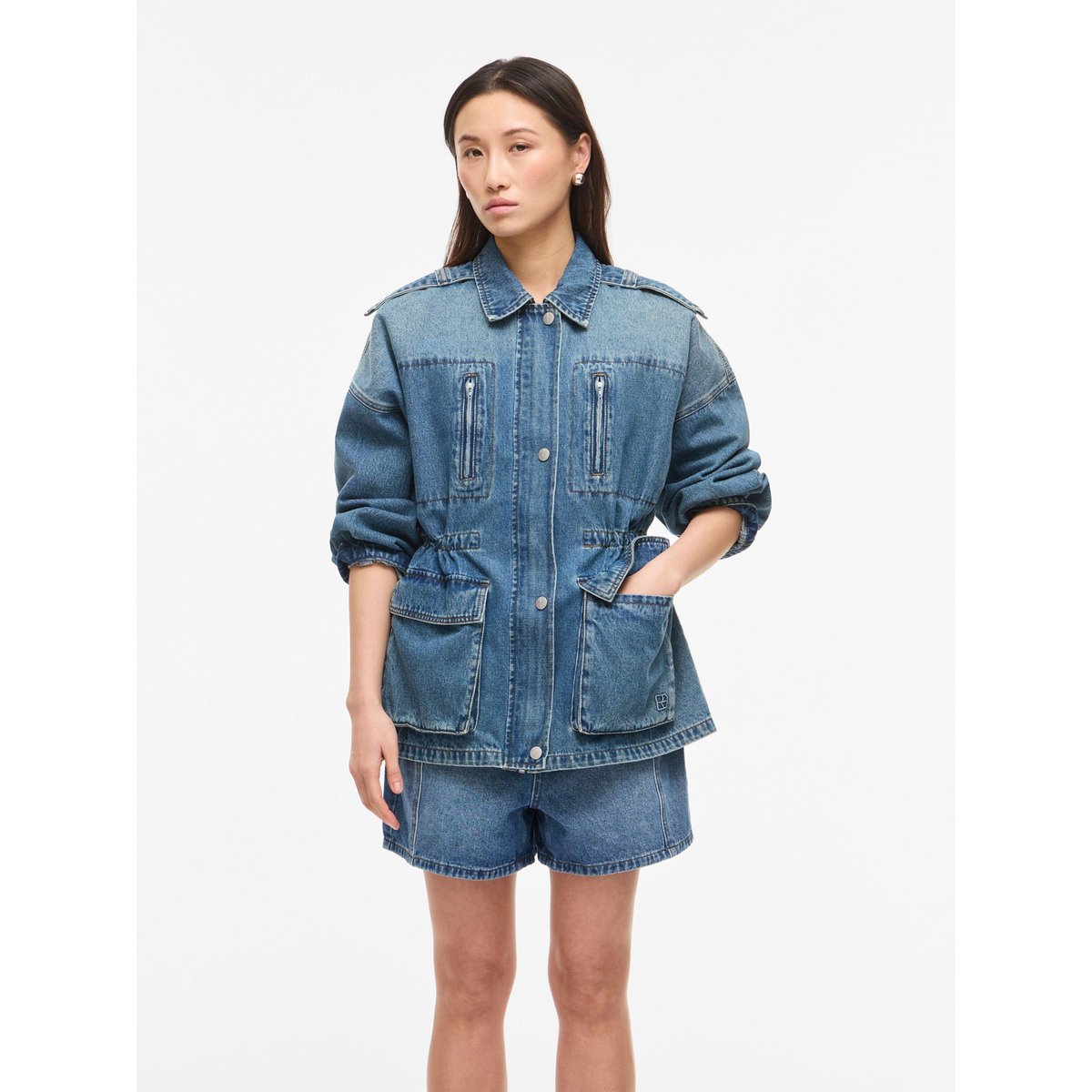 Veste En Jean dark medium blue denim, ROUGE EDIT