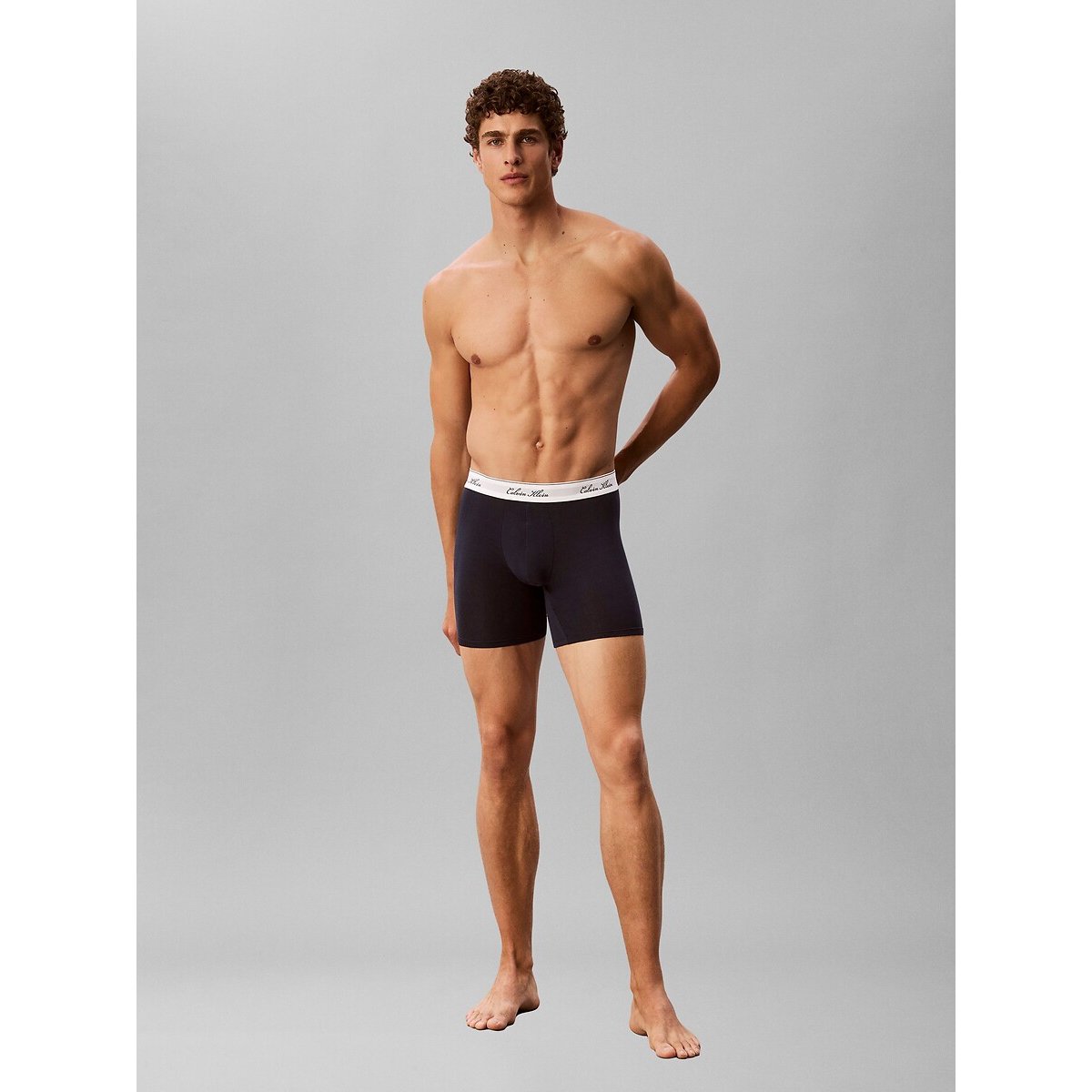3er-Pack Boxershorts Icon Cotton Stretch schwarz+dunkelgrau+grau, CALVIN KLEIN UNDERWEAR