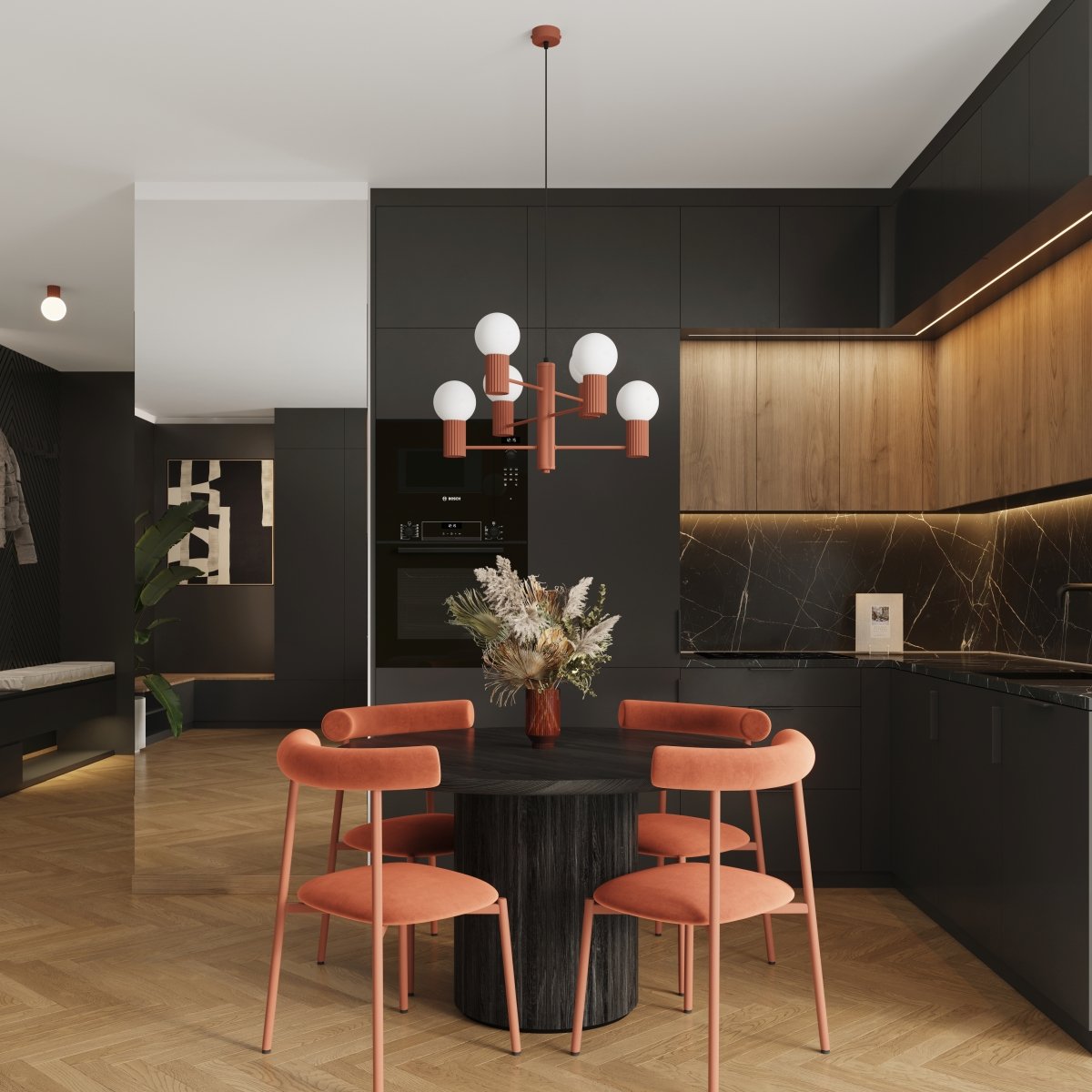 Lustre Aluminium Ocre Rouge G9 6 Halo rouge, EDEN