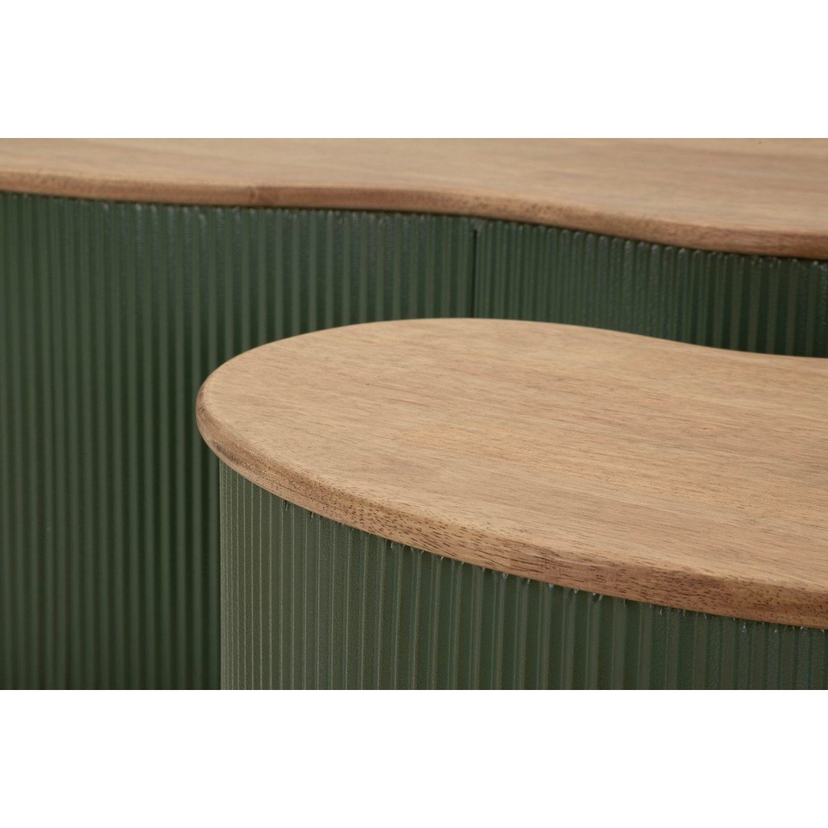 Set de 2 tables basses en bois et acier - FOREST vert et marron, MATHI DESIGN