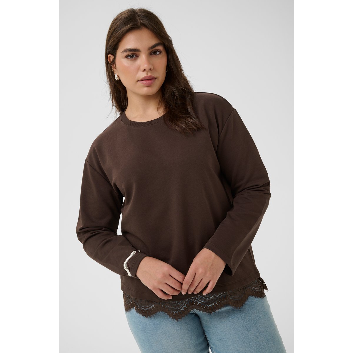 Sweatshirt marron coffee bean, KAFFE CURVE