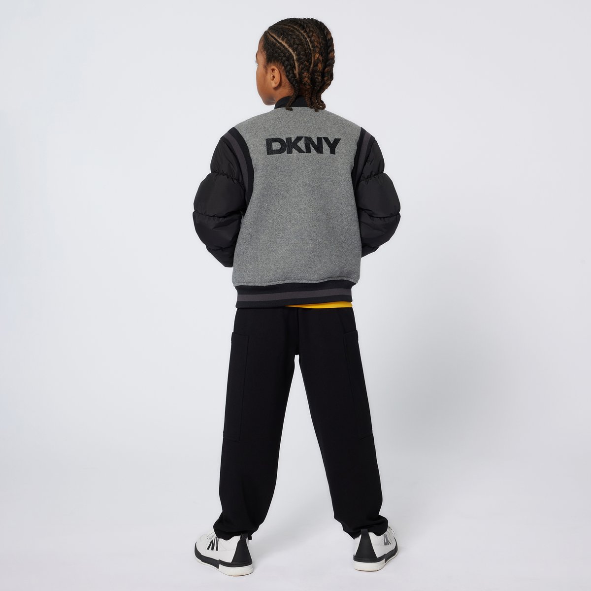 Veste en tissu de laine gris chine fonce, DKNY