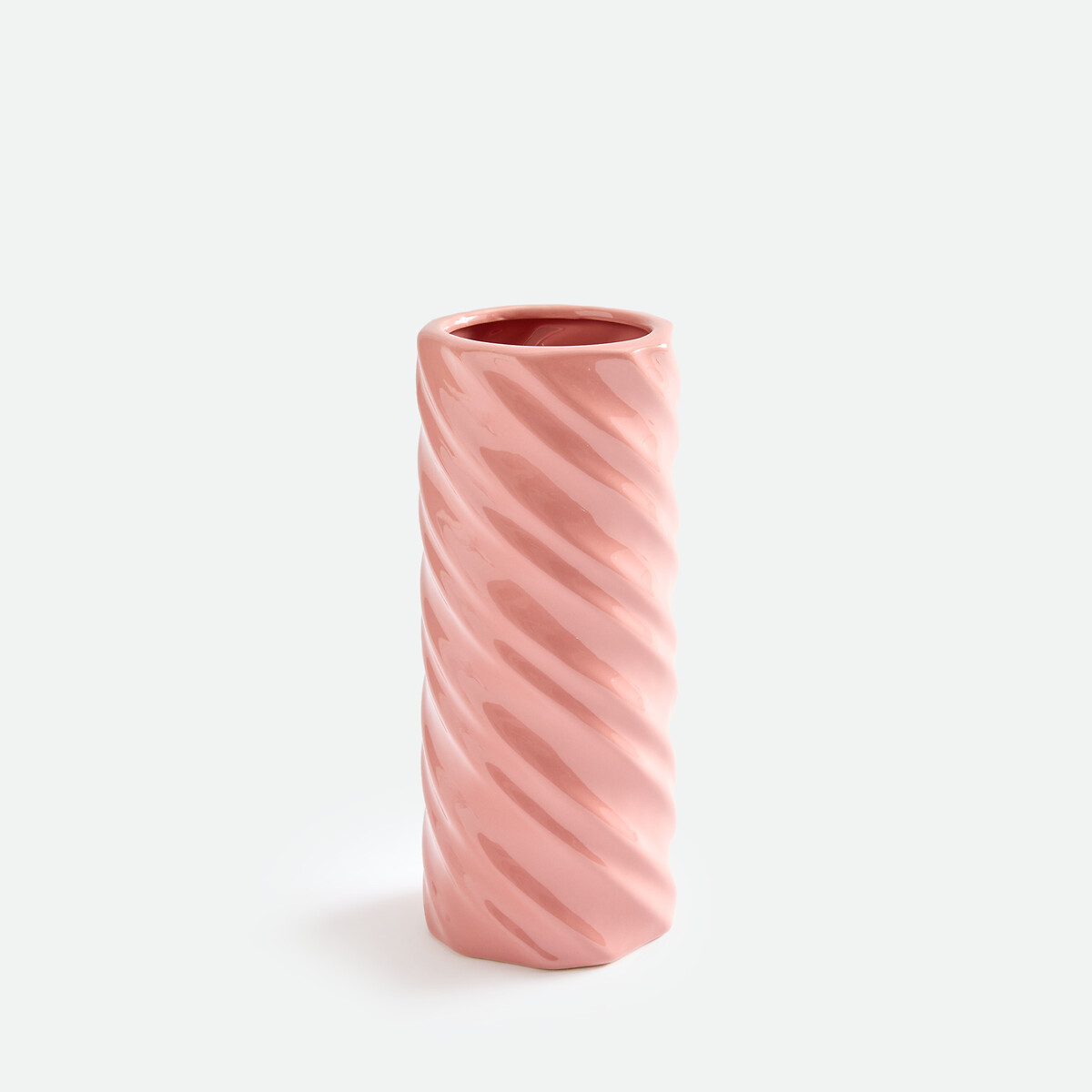 Vase torsadé, en céramique, hauteur 27 cm, DEHEN rose, LA REDOUTE INTERIEURS