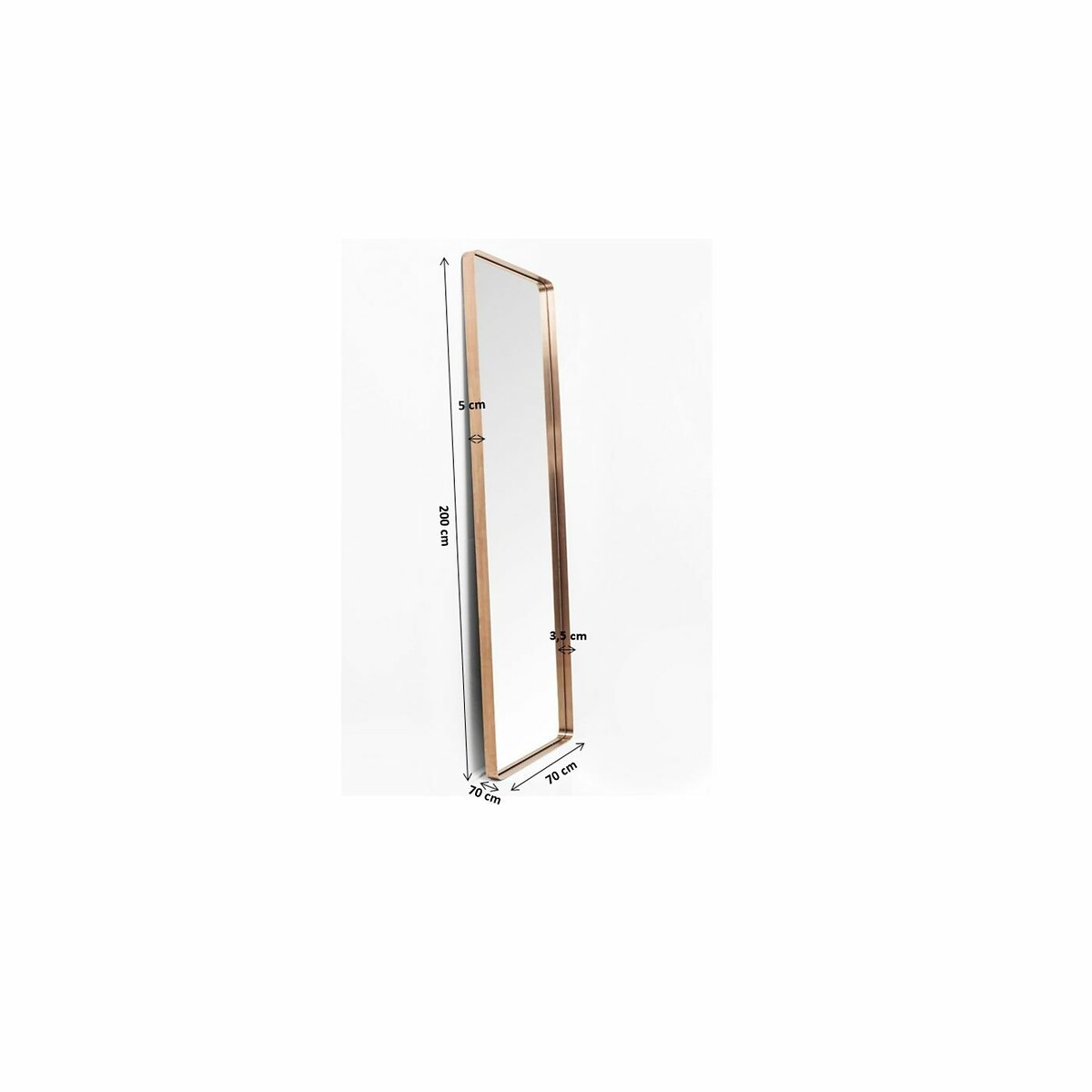 Miroir Curve rectangulaire 70x200cm cuivre, KARE DESIGN