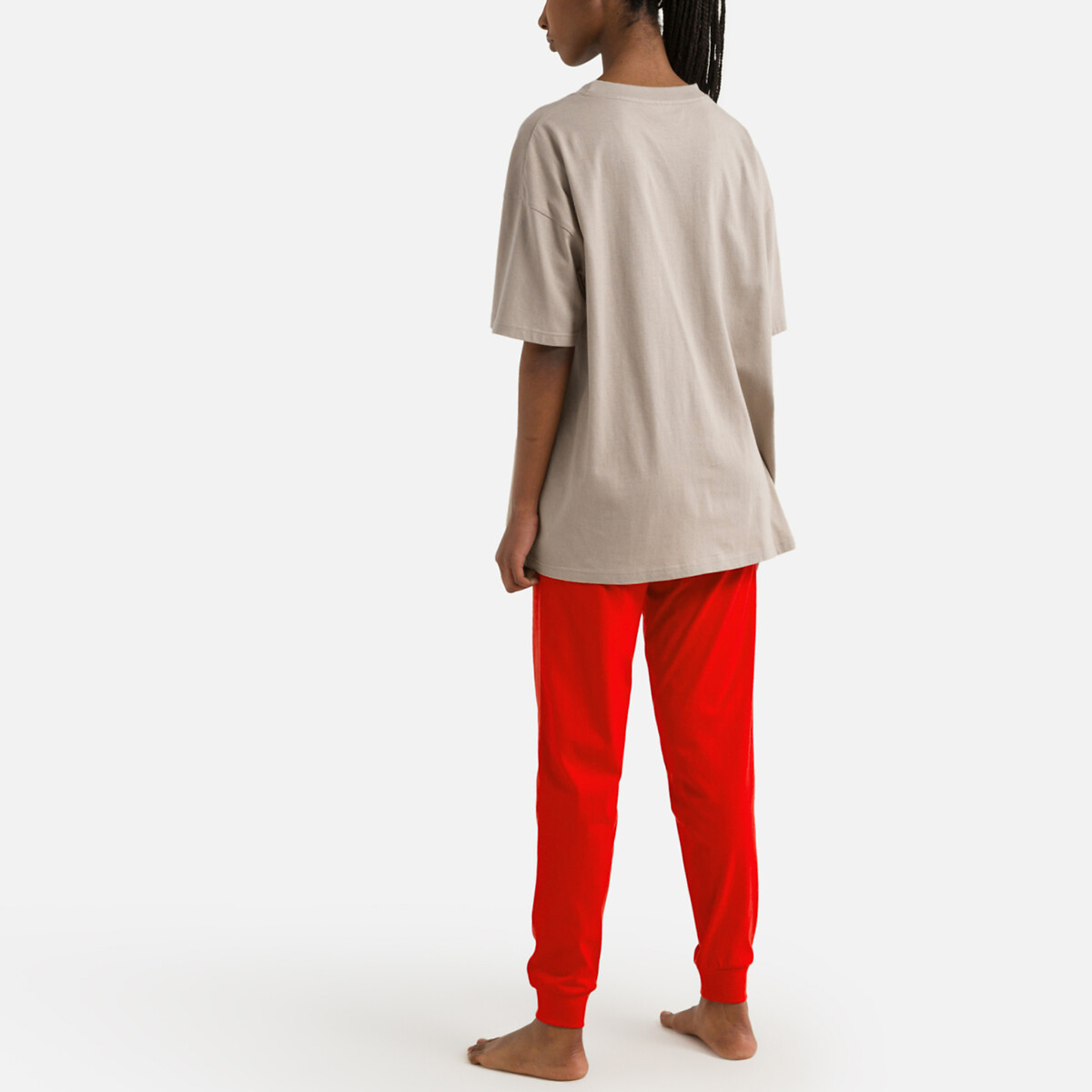 Pyjama manches courtes en coton Supermario taupe/rouge, SUPER MARIO