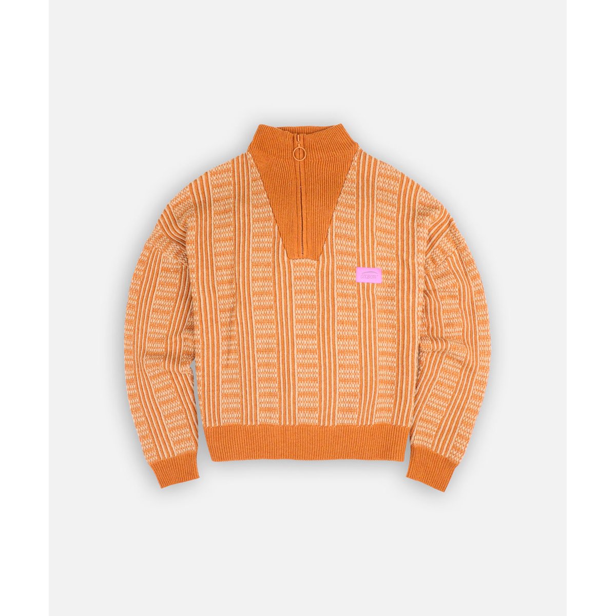 Pull turtleneck demi zippé TANNING spice brown, OXBOW