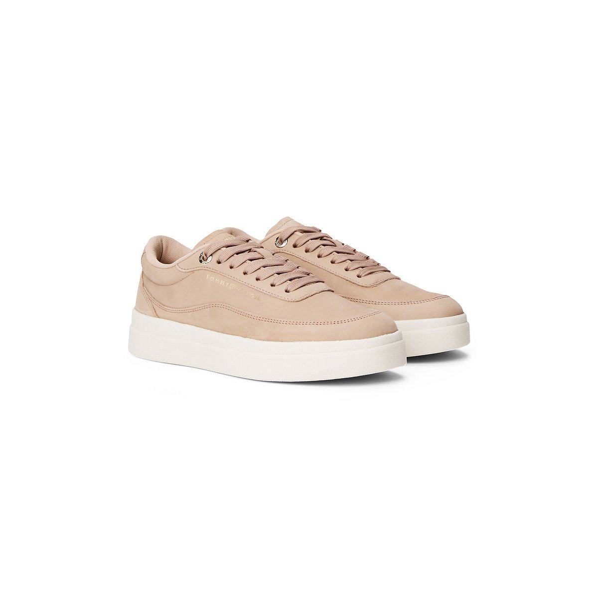 Baskets en cuir nubuck Modern Court beige, TOMMY HILFIGER