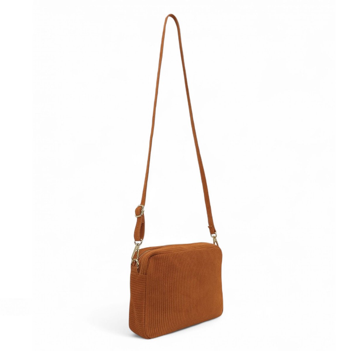 Sac à bandoulière en croute de cuir SILVER STAR orange patiné, OH MY BAG