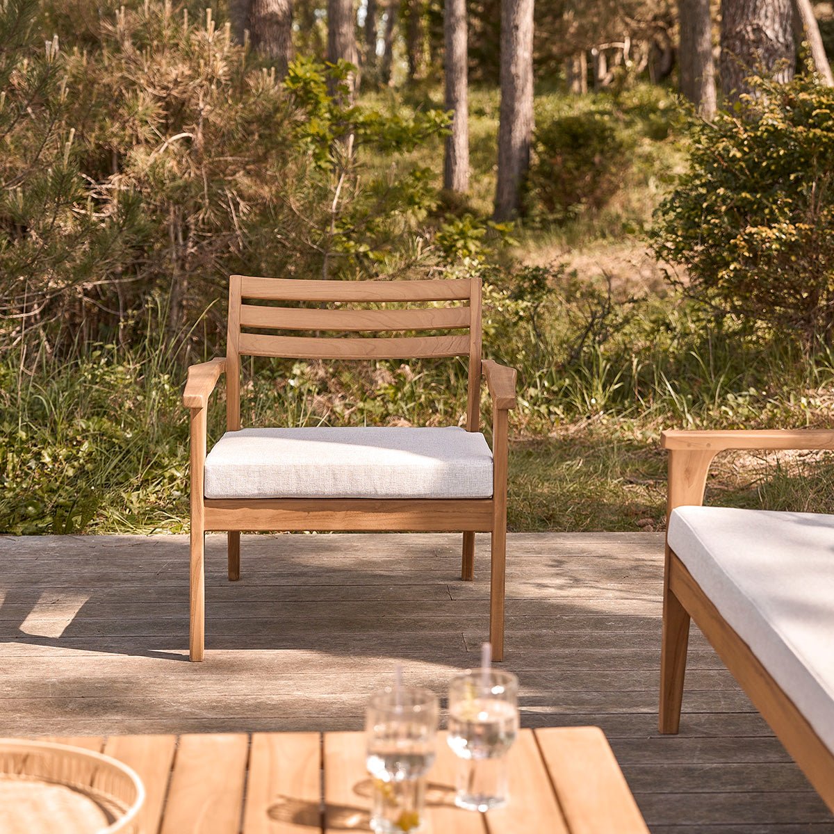 Fauteuil de jardin en teck massif BARI naturel, BERAH GETAH
