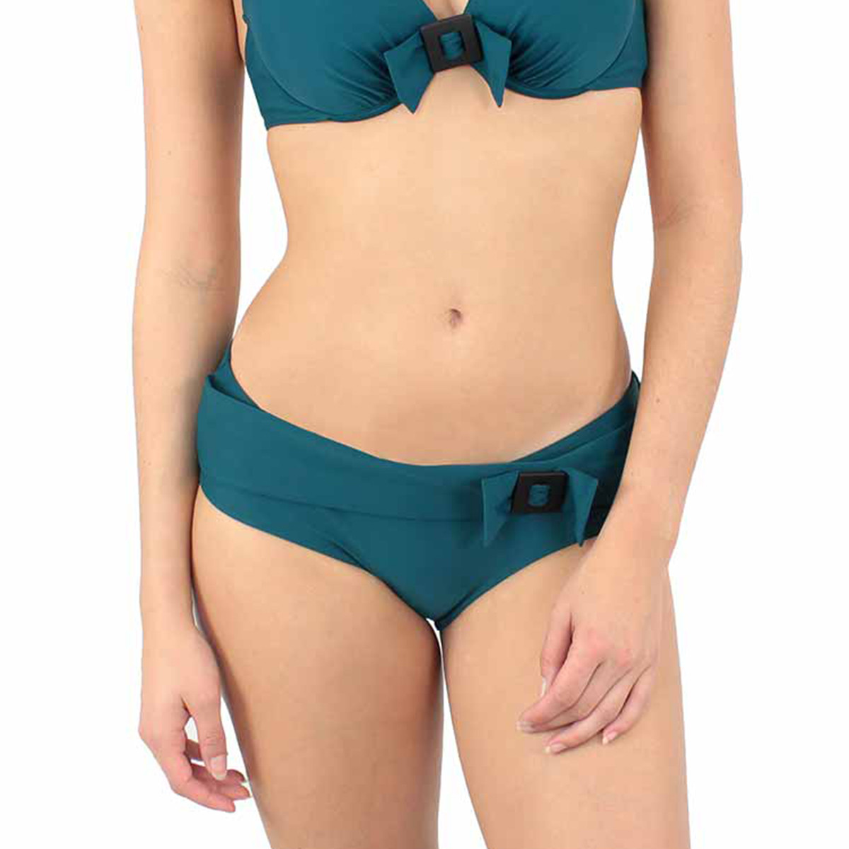 Bas de maillot shorty bijoux Belle-Ile vert, LAURA BY JANINE ROBIN