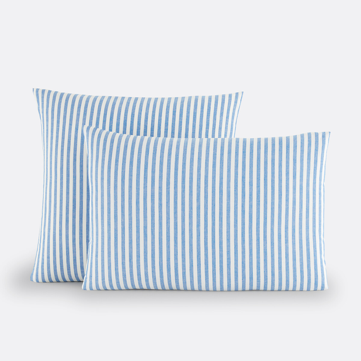 Taie d'oreiller en coton, SOIZIC BLEU rayé bleu, LA REDOUTE INTERIEURS