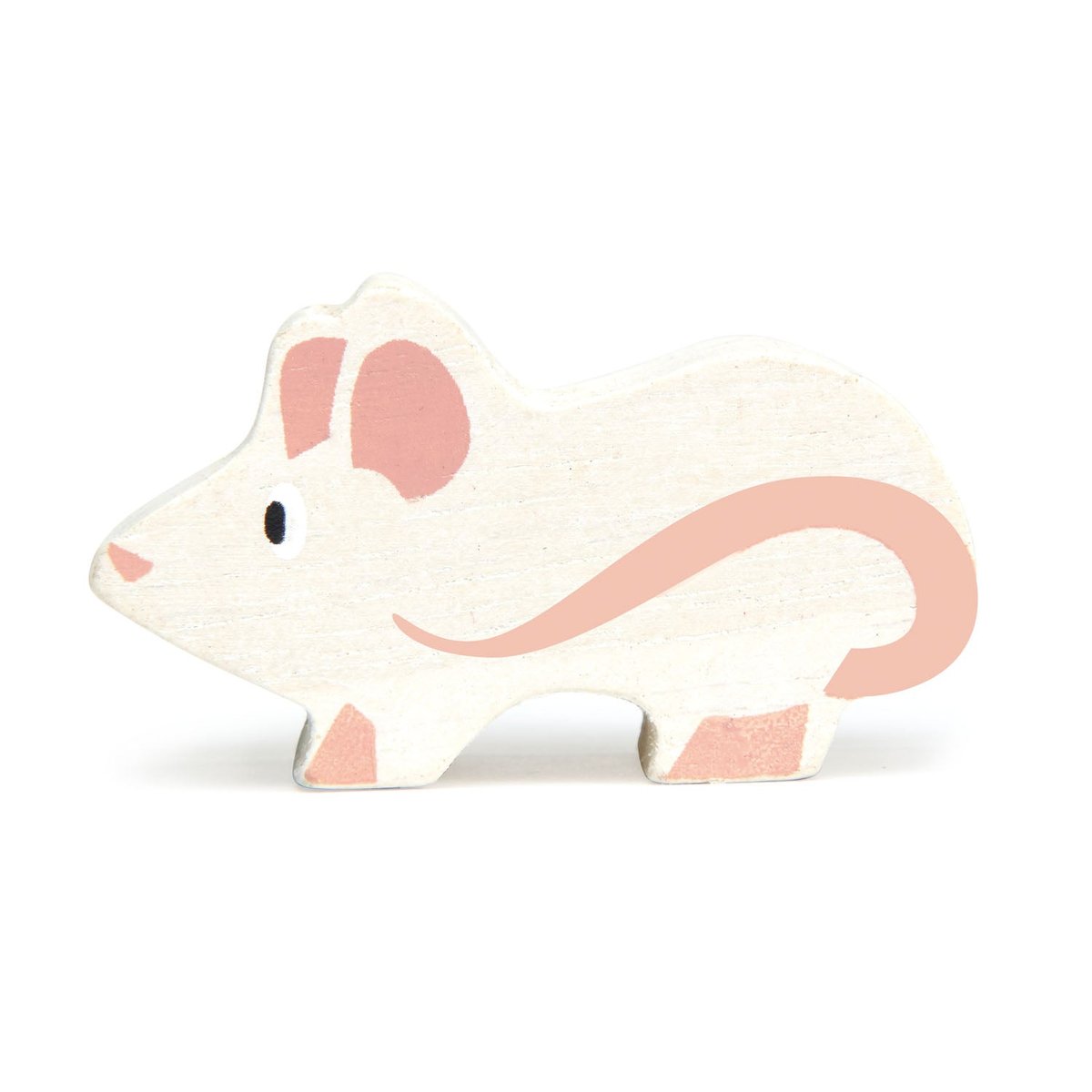Figurine Souris en bois blanc, TENDER LEAF TOYS