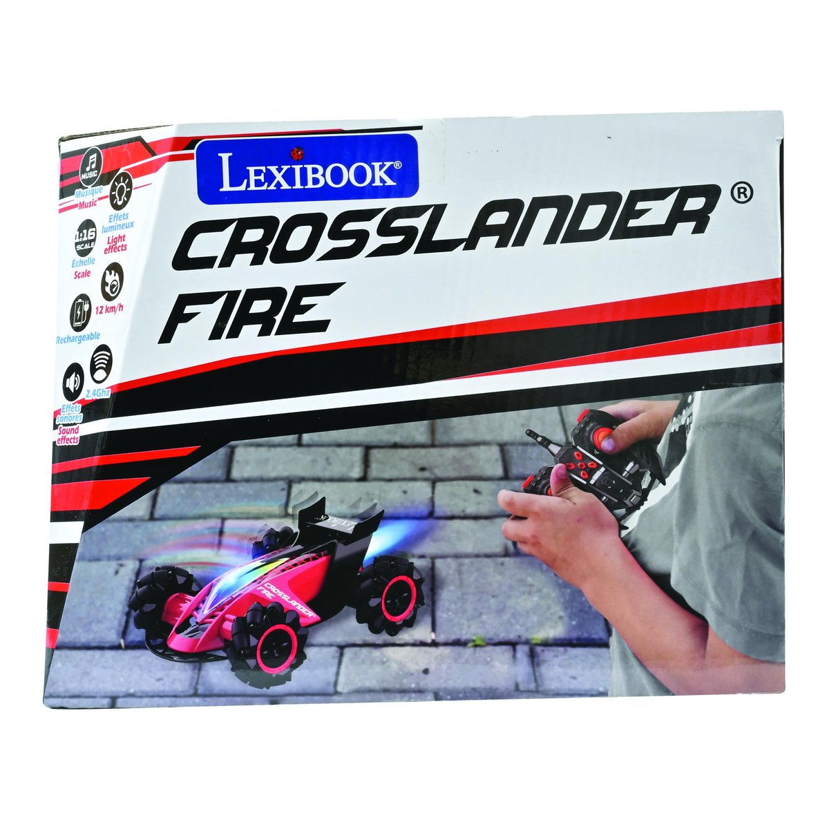 Crosslander® Fire - Voiture télécommandée Tout-Terrain rouge, LEXIBOOK