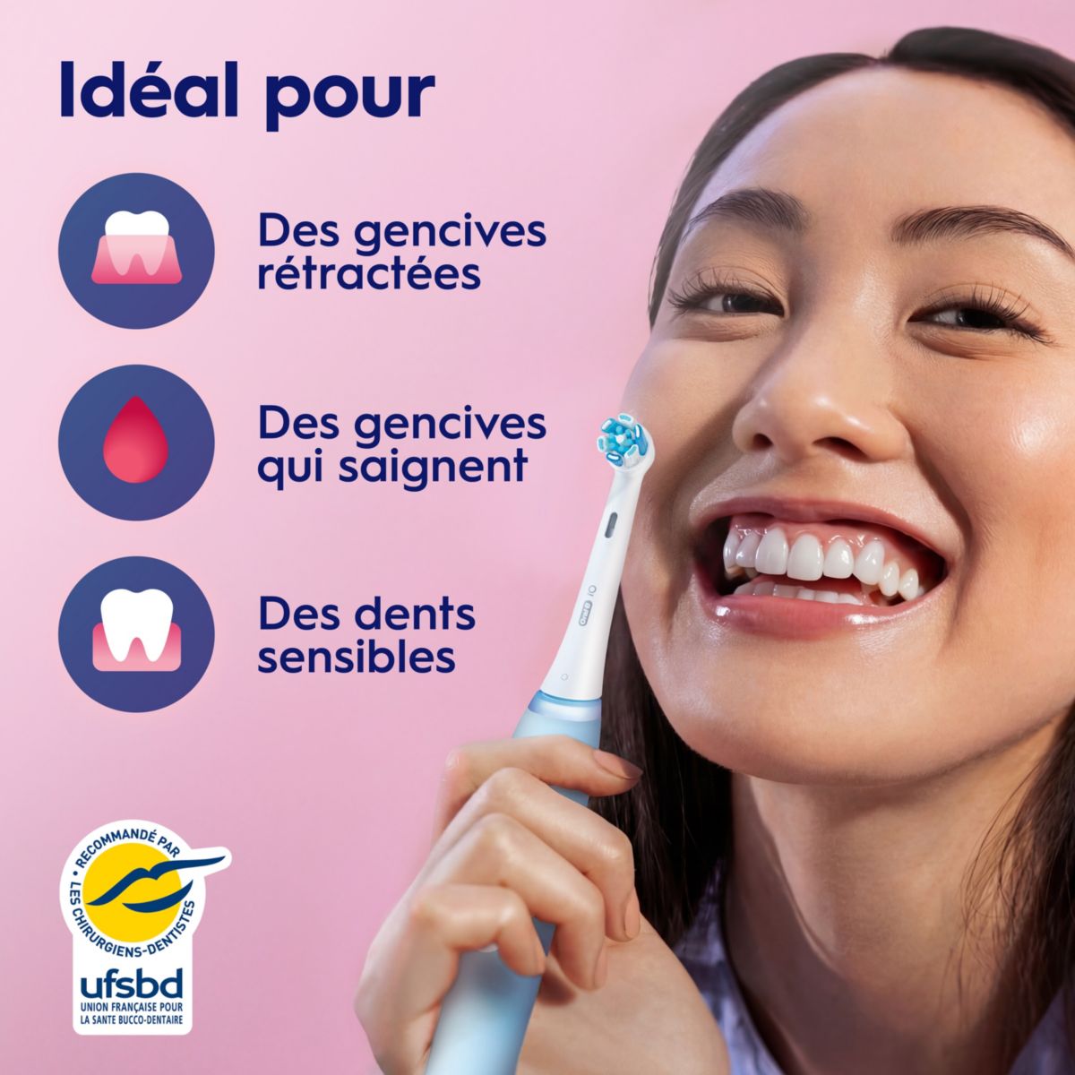 Brosse à dents électrique iO3S Bleue couleur unique, ORAL B