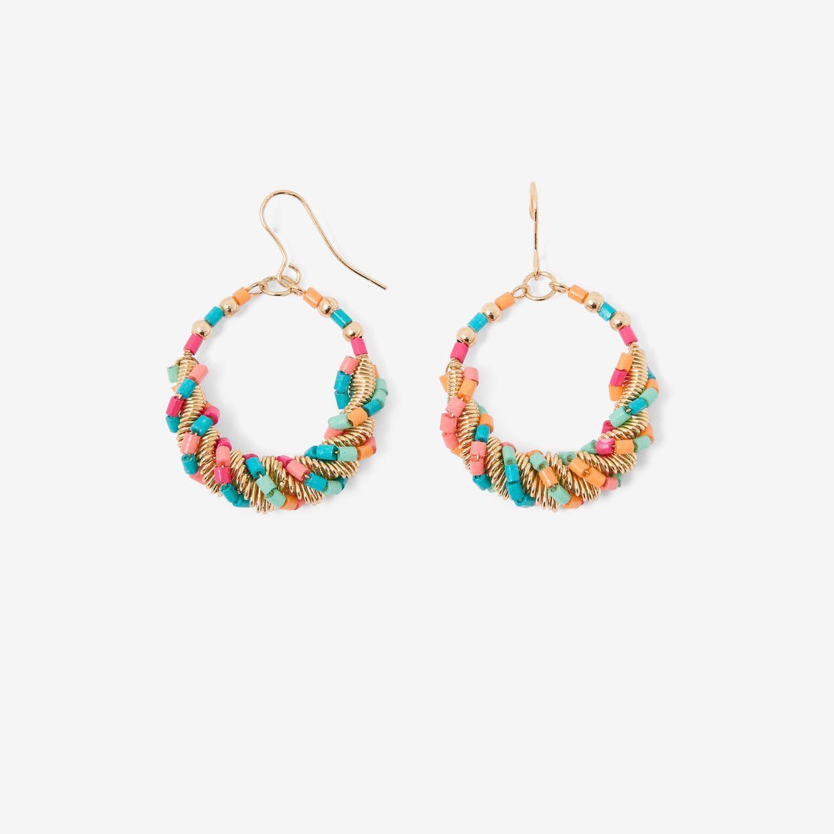 Boucles d'oreilles pendantes perles multicolores multicolore, BALABOOSTE