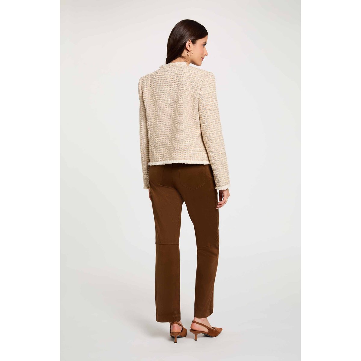 Veste tweed cropped multicolore, MORGAN