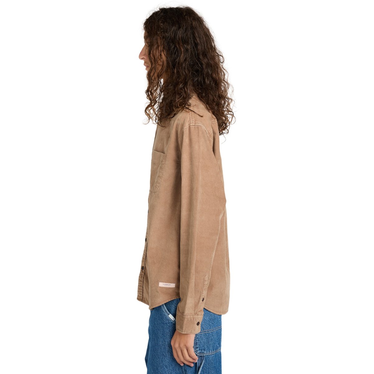 Chemise en velours côtelé BUTTON DOWN REGULAR CORDUROY gris caribou, ELEMENT