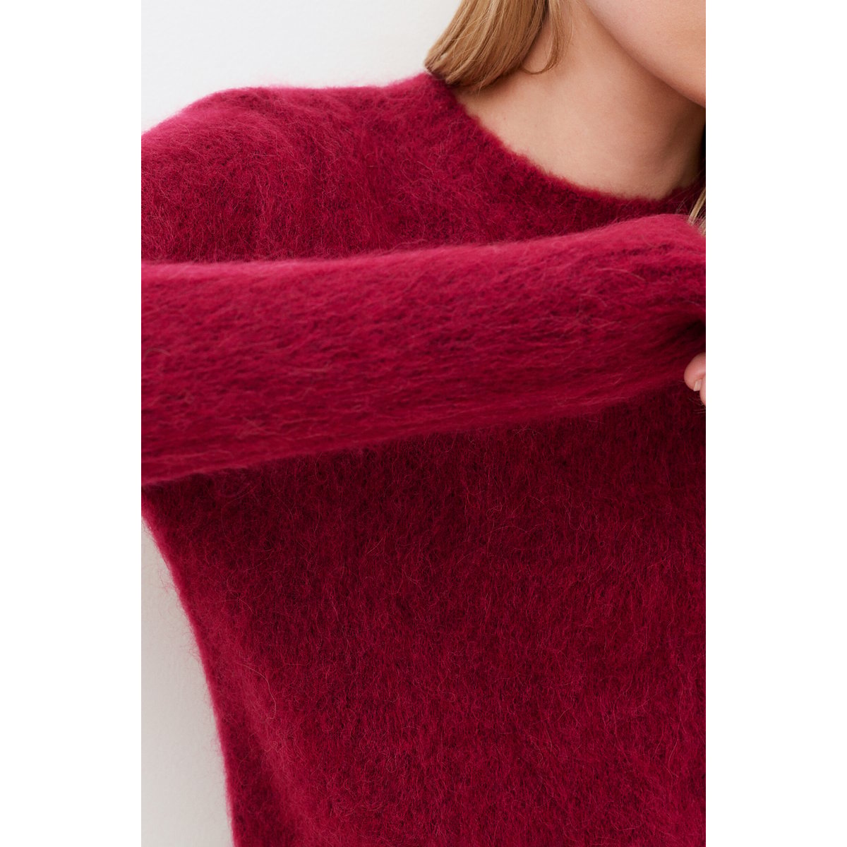 Pull droit col rond alpaga MTAYLOR bordeaux, CAROLL