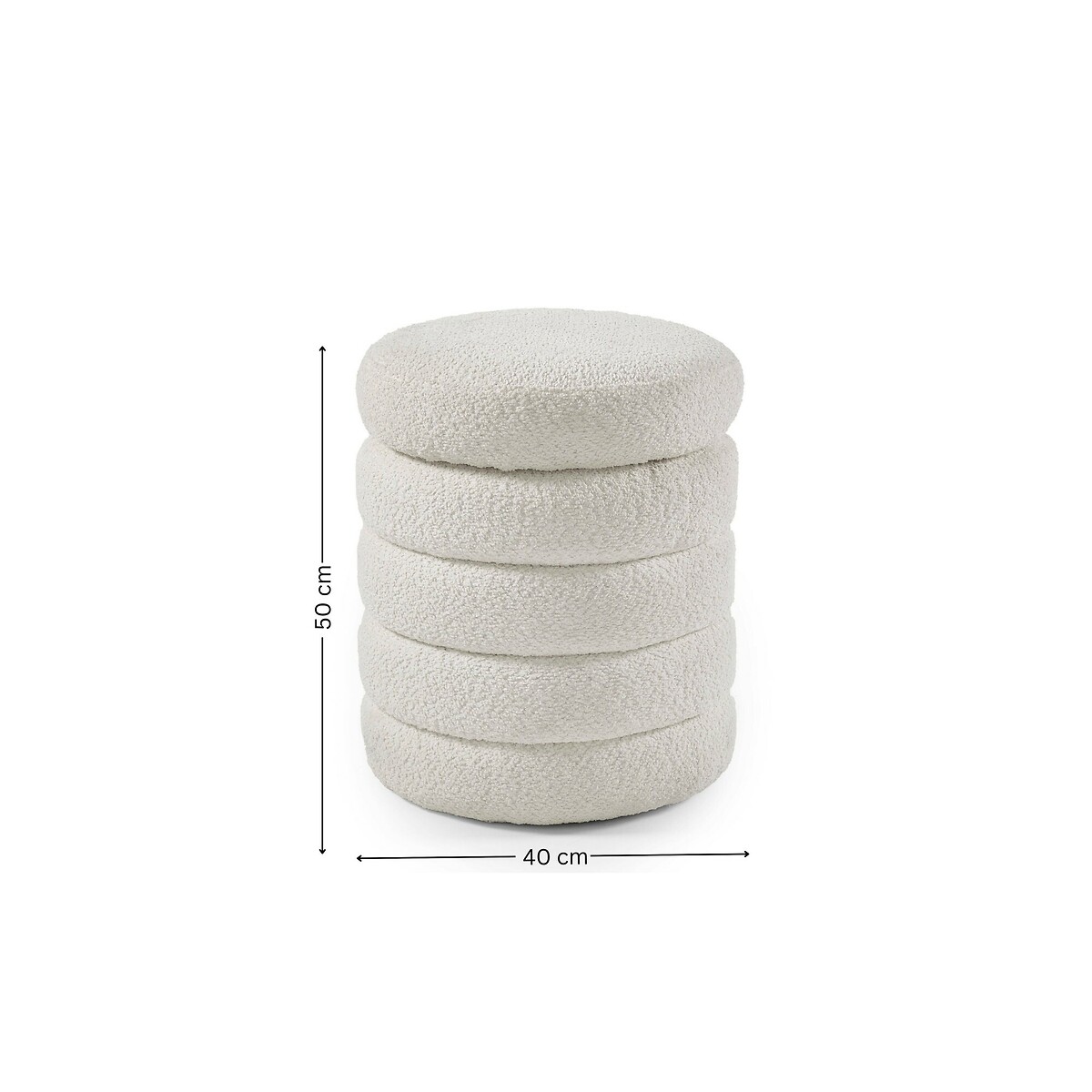 Celes Bouclé Curve Upholstered Storage Stool ivory, SO'HOME
