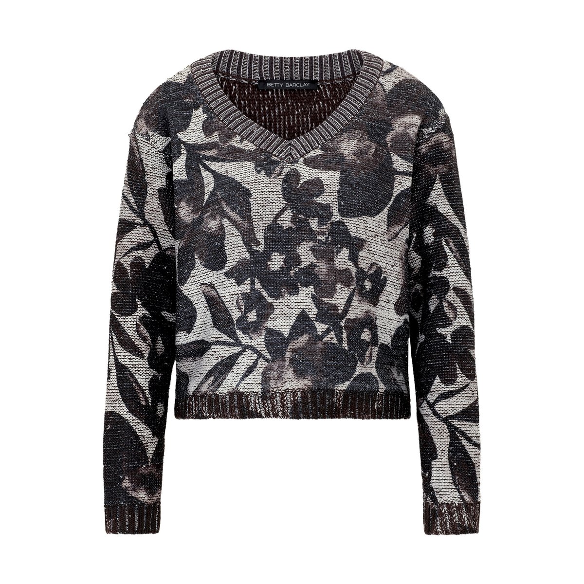 Pull-over en grosse maille à paillettes beige/marron, BETTY BARCLAY
